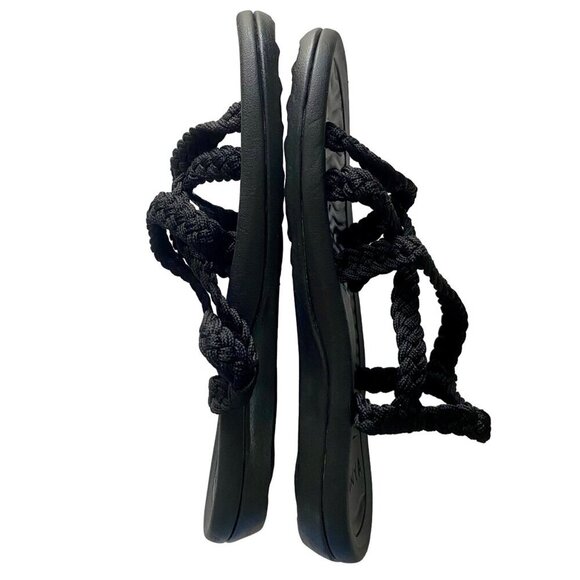 Megnya Women's Black Braided Rope Walking Sandals with Arch Support Size 10 - Picture 9 of 10